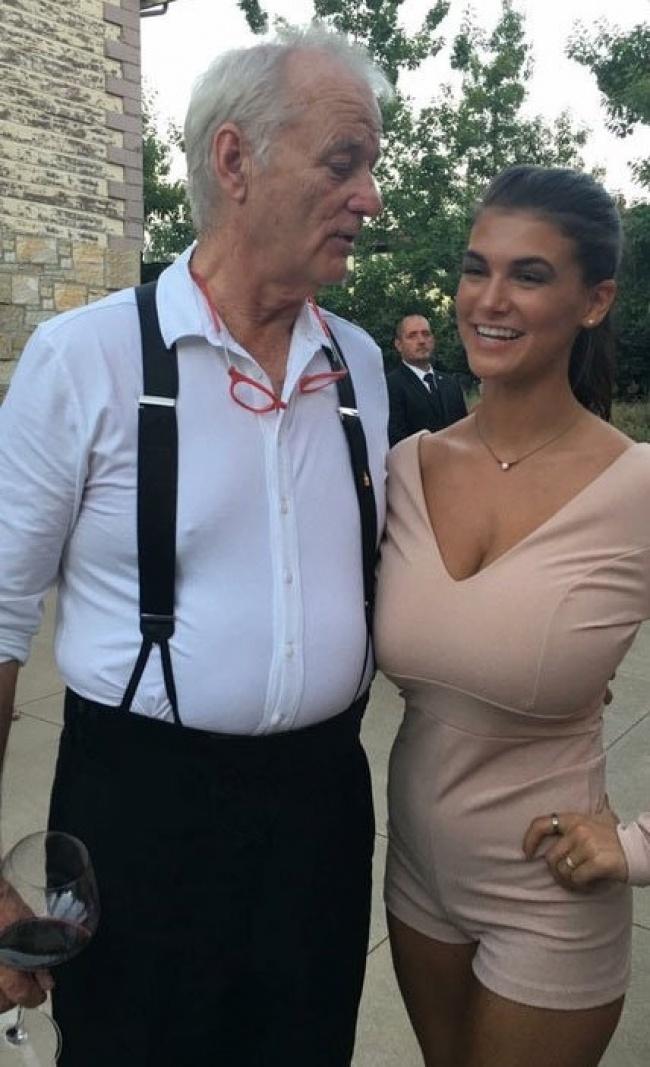 2."Here’s a pic of Bill Murray staring at my boobs. 