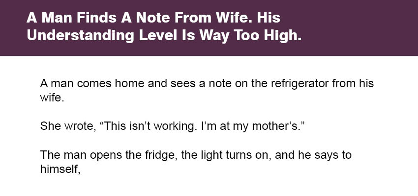 A Man Finds A Note From Wife