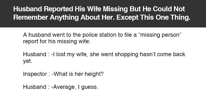 Husband Reported His Wife Missing But He Could Not