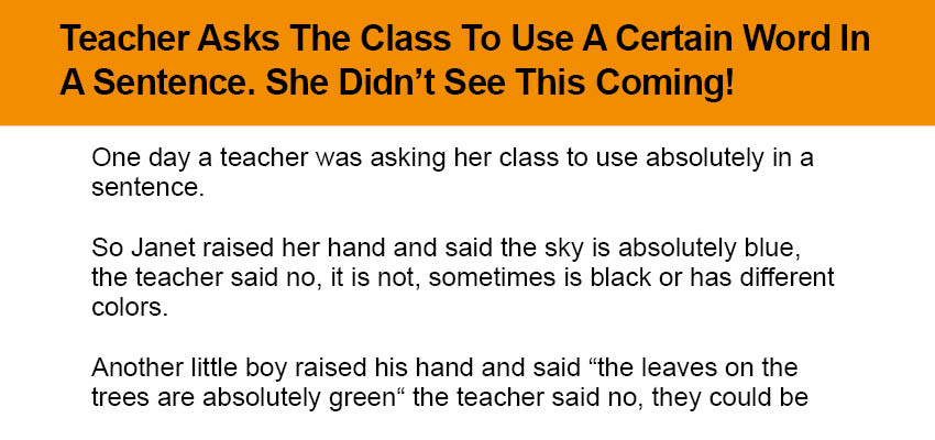 Teacher Asks The Class To Use A Certain Word In A Sentence
