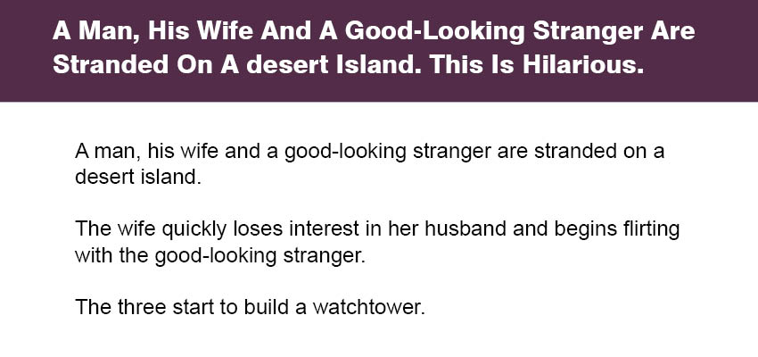 A Man, His Wife And A Good-Looking Stranger Are Stranded ...